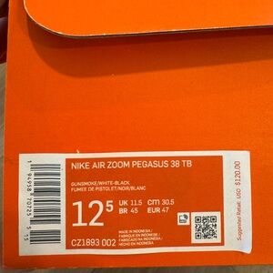 Nike Air Zoom Pegasus 38 TB in Gunsmoke and White